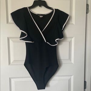 Black Ruffled Women’s Body Suit